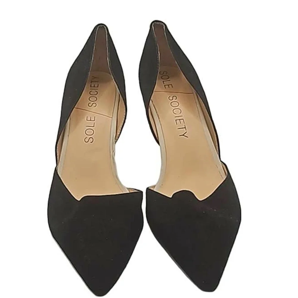 Sole Society Black Pointed D'Orsay Heels